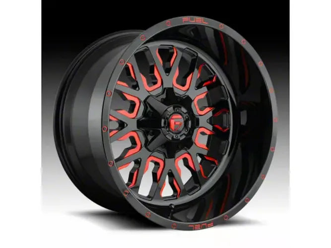 ~(44 lbs. 23X23X13)~ STROKE 20x10 8x165.10 GLOSS BLACK RED TINTED CLEAR (-18 mm)
