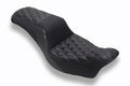 Mustang 06-17 HD Dble Diamond Squareback One-Piece, 2 Up Dyna Black w/Gunmetal Thread