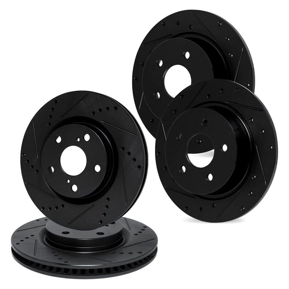 R1 Concepts Brake Rotor- D/S - Black Fits BMW M3