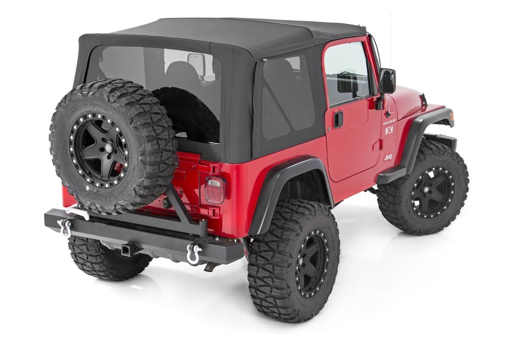~(18 lbs. 30X9X9)~ Jeep Replacement Soft Top Black (97-06 TJ Wrangler Half Steel Doors)