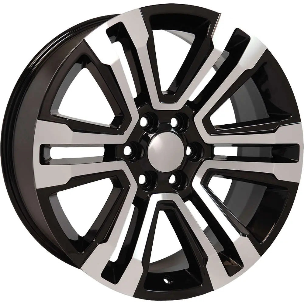 20 IN REPLICA WHEEL FITS GMC YUKON DENALI CV44 BLACK MACHINED 20X9
