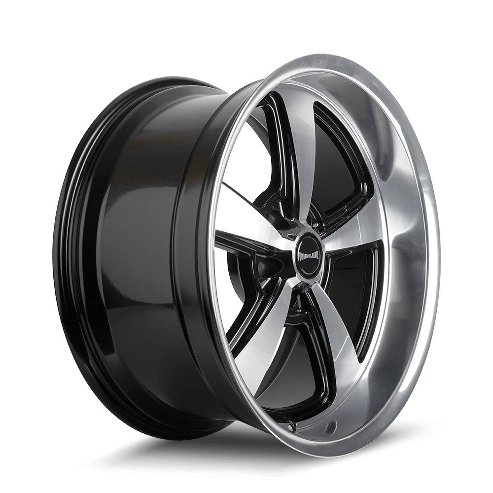RIDLER 652 652 GLOSS BLACK WITH DIAMOND CUT FACE LIP 17X8 5-114.3 0MM 83.82MM