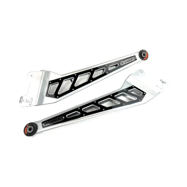 2013-2021 Dodge Ram 2500 3500 Front Radius Arm Outer Billet Face Plates (1-driver 1-passenger) for our 6 10 lift kits. (Bengal Black Gloss w machined details)