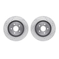 R1 06-10 Jeep Grand Cherokee Front Drilled & Slotted Silver Brake Rotor Set