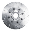 R1 Concepts Brake Rotor Drilled and Slotted Silver Fits Ford F-250