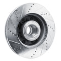 R1 Concepts Brake Rotor Drilled and Slotted Silver Fits Ford F-250