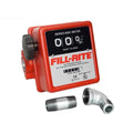 520 GPM 3DIGIT MECHANICAL FUEL TRANSFER METER & FITTINGS L/R FLOW 3/4IN NPT