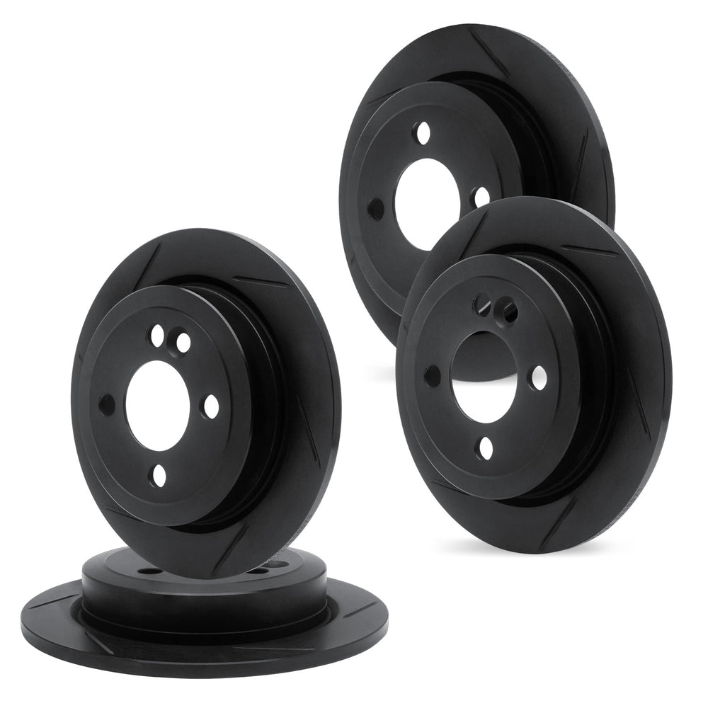 R1 Concepts Brake Rotor- Slotted - Black Fits Alfa Romeo