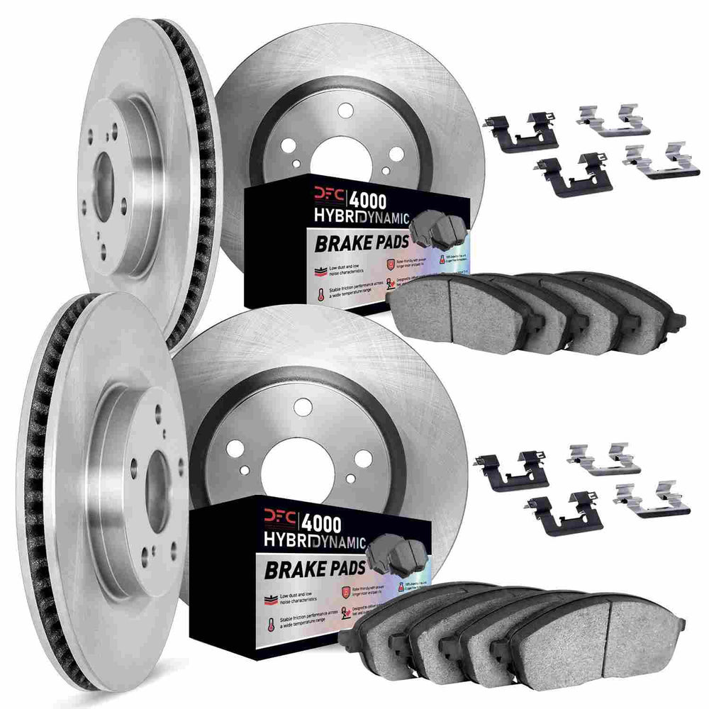 DFC 07-15 Infiniti G37 Front & Rear Rotors w/4000 HybriDynamic Brake Pads w/Hardware
