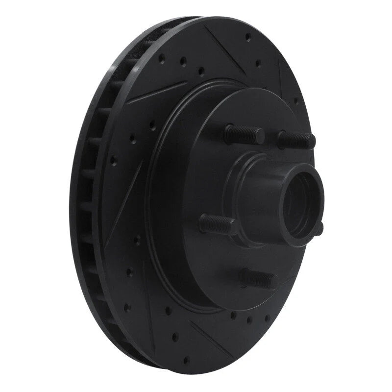 R1 88-94 Chevrolet C1500 Front Right Drilled & Slotted Black Brake Rotor