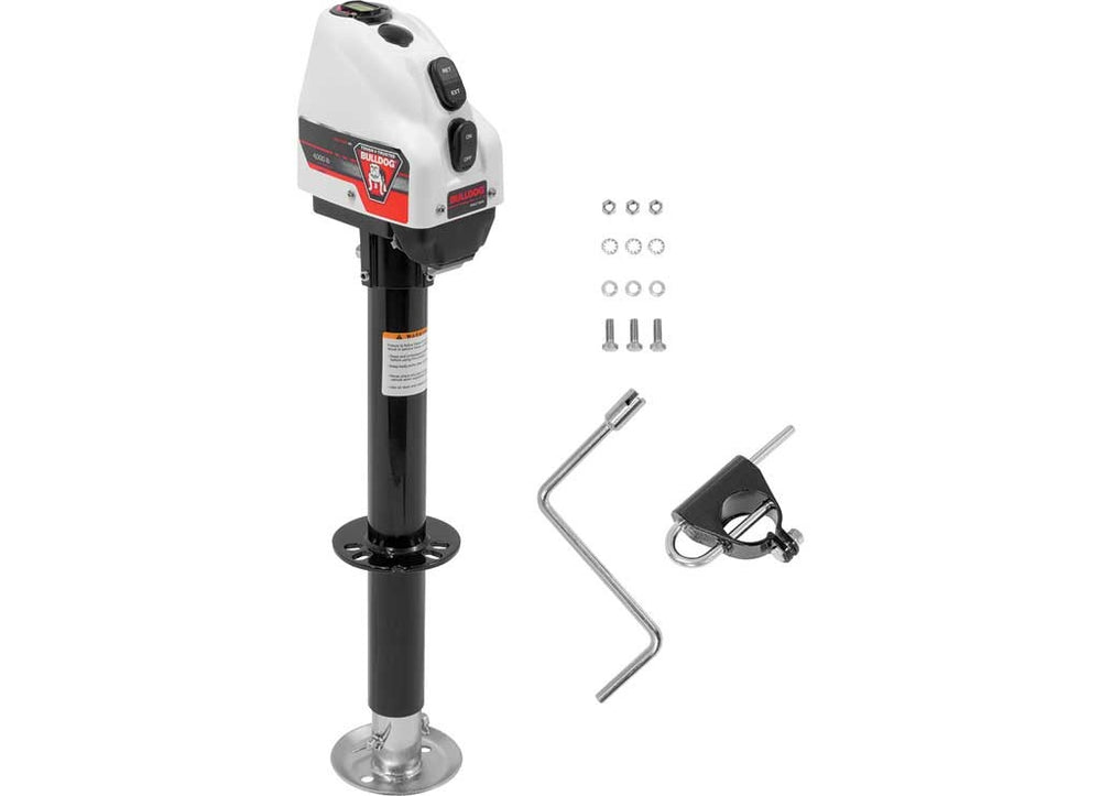 POWERED DRIVE TONGUE JACK AFRAME 17IN TRAVEL WHITE CASE RATING 4000LBS