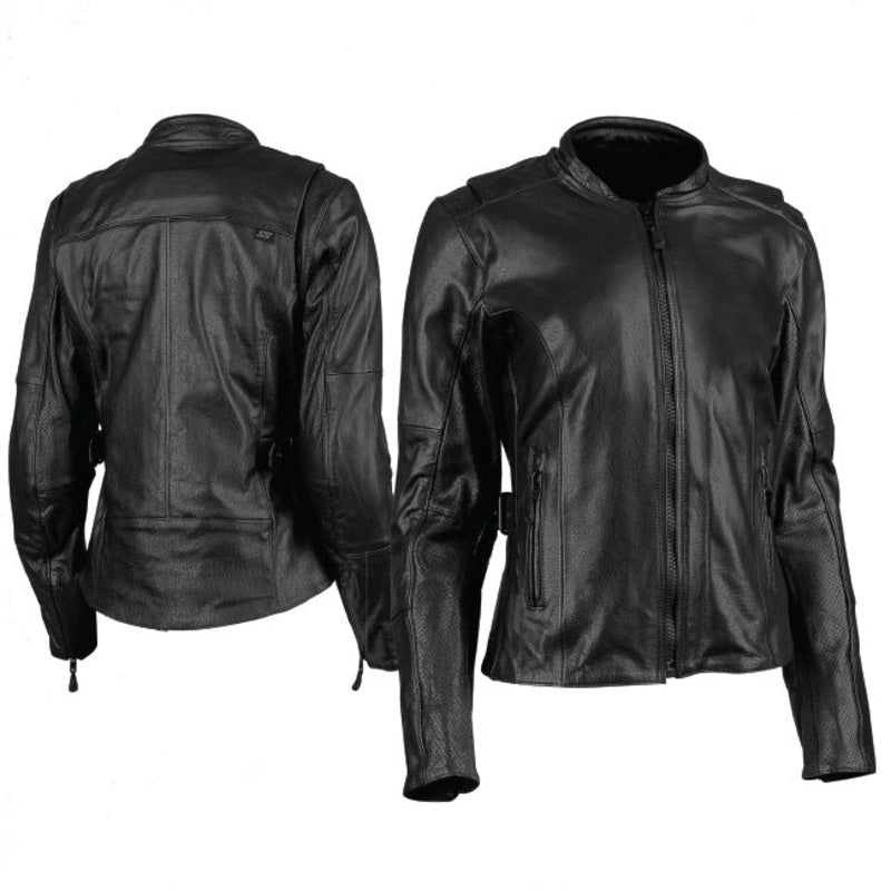 Speed and Strength Throttle Body Leather Jacket Black Womens - XS