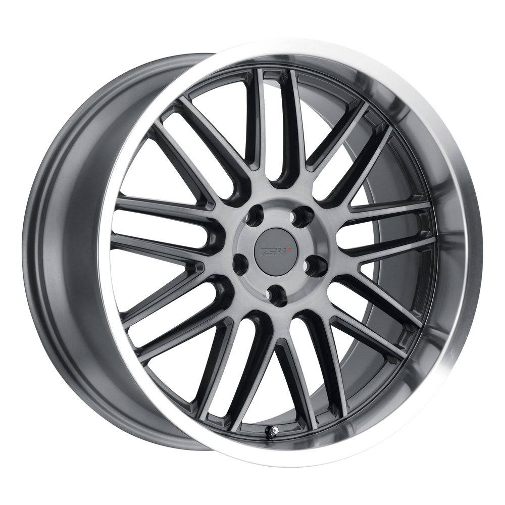 ~(26 lbs. 21X21X11)~ TSW AVALON 19x9.5 5/120 ET39 CB76.1 GUNMETAL W/BRUSHED GUNMETAL FACE AND MACHINED
