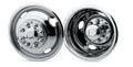 WHEEL SIMULATORS 19.5IN STAINLESS STEEL FORD 10LUG TOP LUG INSTALL 5HOLE DESIGN DUALLY SET