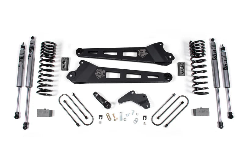 201318 RAM 3500 4IN REPLACEMENT RADIUS ARM LIFT KITGASFRT COIL RR BLOCKFOX SHKS
