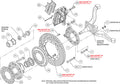 Wilwood Forged Dynalite Front Kit 11.00in Drill Red 1970-1973 Mustang Disc & Drum Spindle