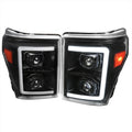 LED PROJECTOR HEADLIGHTS WITH SEQUENTIAL TURN SIGNAL - CLEAR LENS WITH CHROME HOUSING