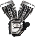S&S Cycle 07-16 Touring Models T124 T-Series Long Block - Wrinkle Black