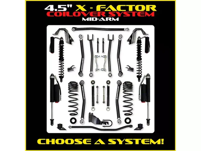 18C WRANGLER JL 2DR 4.5IN ALUM COIL OVER SYS W/ PB+J LOWER MID ARMS & FAST CD A