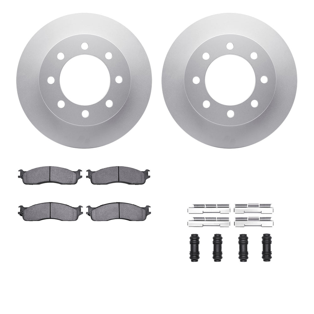 R1 Concepts Carbon Series Brake Rotors - Perf Off-Road/Tow Pads - Hdw Fits Dodge Ram