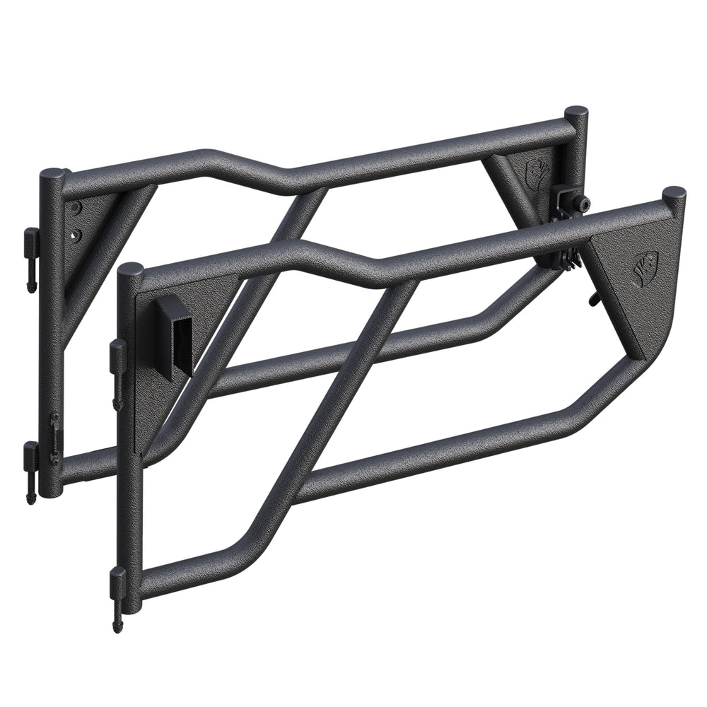 0718 WRANGLER 2 DOOR TEXTURED BLACK MIRROR MOUNT TUBULAR FRONT DOORS ONLY
