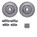 R1 86-93 Ford E-150 Econoline Club Wagon Front Drill/Slot Silver Rotors w/Ceramic Pads