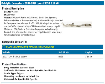 Walker Exhaust auto part