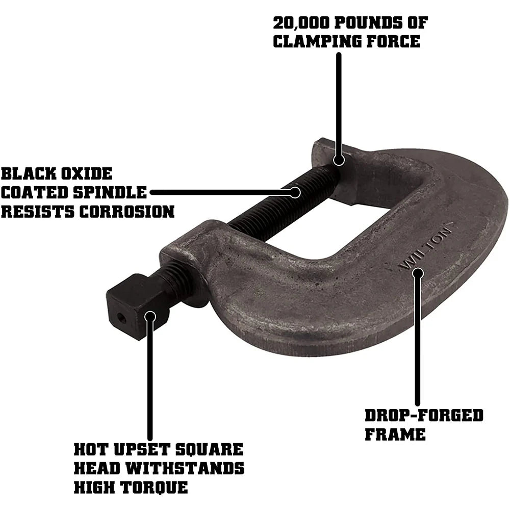 4FC INOIN SERIES BRIDGE CCLAMPFULL CLOSE SPINDLE 0IN41/2IN JAW OPEN 23/4IN THROAT DEPTH