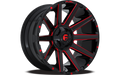~(52 lbs. 25X25X13)~ CONTRA 22x10 8x165.10 GLOSS BLACK RED TINTED CLEAR (-18 mm)