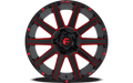 ~(52 lbs. 25X25X13)~ CONTRA 22x10 8x165.10 GLOSS BLACK RED TINTED CLEAR (-18 mm)