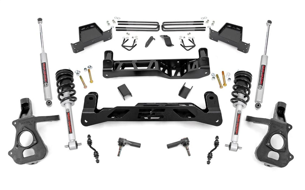1x 187BOX1 1x 23158 1x 1237BOX5 1x 17430BOX2 1x 501035 7 Inch Lift Kit Cast Steel N3 Struts Chevy GMC 1500 (14-18)