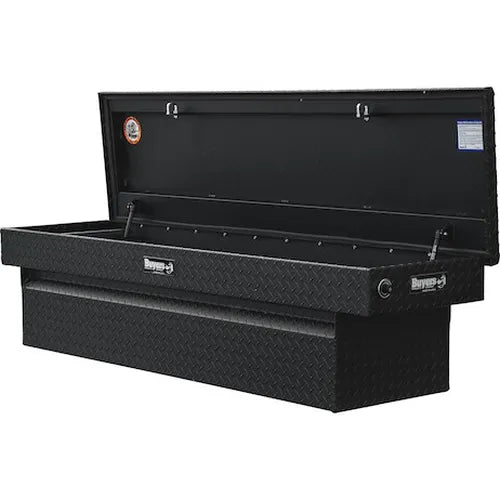 18X20X71 INCH TEXTURED MATTE BLACK DIAMOND TREAD ALUMINUM CROSSOVER TRUCK TOOL BOX