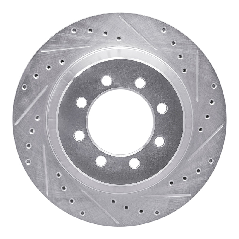 DFC 88-98 Ford F-550 Super Duty Rear Right/Front Right Drilled & Slotted Silver Brake Rotor