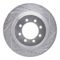 DFC 88-98 Ford F-550 Super Duty Rear Right/Front Right Drilled & Slotted Silver Brake Rotor