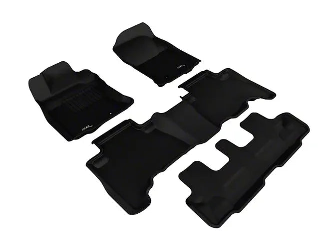 3D MAXpider 2013-2020 Toyota 4Runner Kagu 1st & 2nd & 3rd Row Floormats - Black