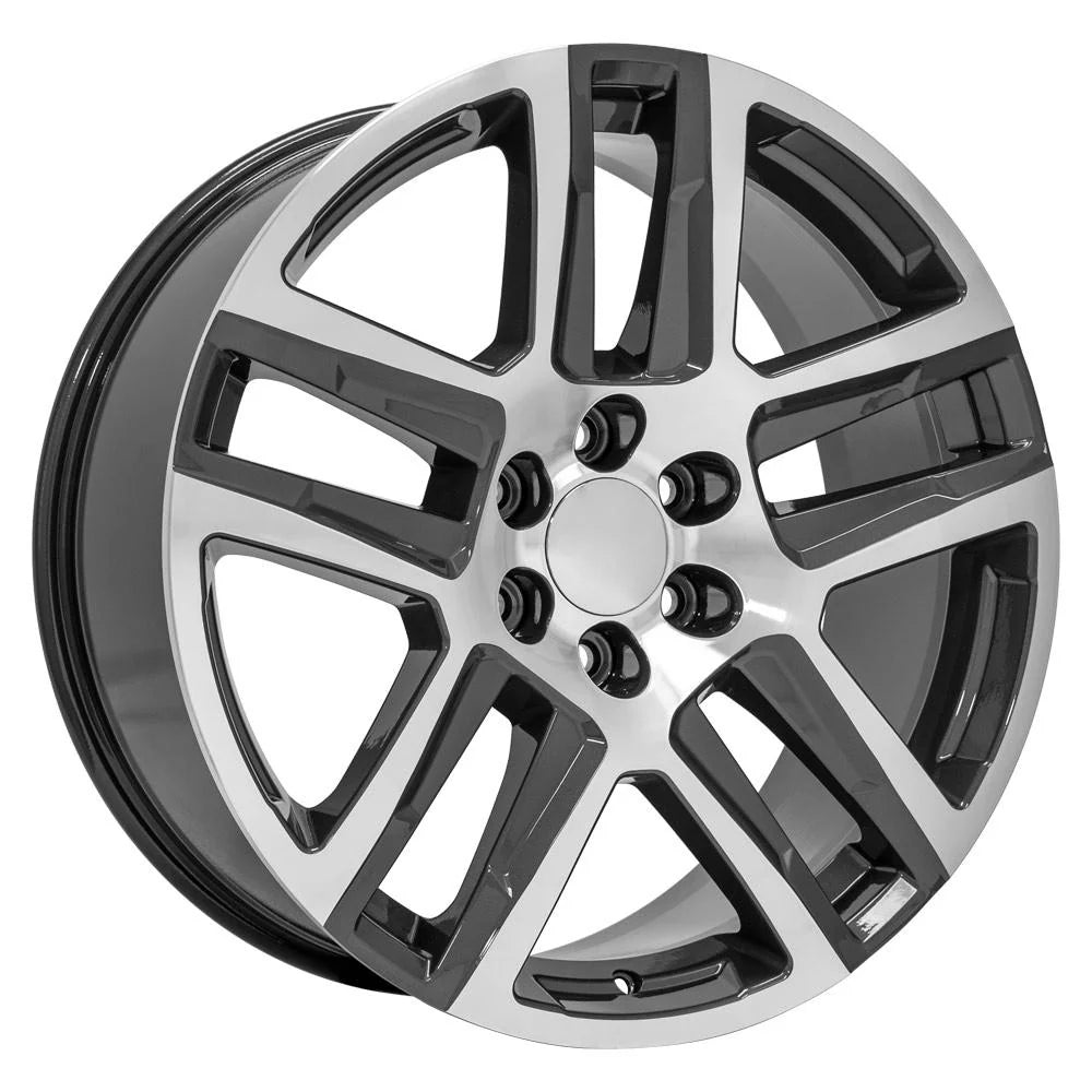 22 IN REPLICA WHEEL FITS CHEVROLET SILVERADO 1500 CV63 GUNMETAL MACHINED 22X9