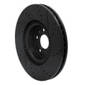 R1 12-18 Audi A7 Quattro Front Left Drilled & Slotted Black Brake Rotor