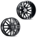MAYHEM COGENT DUALLY (8107) GLOSS BLACK W MILLED SPOKES 20X8.25 FRONT 8-165.1 115MM 121.3MM