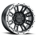 Aluminum Wheels 17x9 Compass 956BS Satin Black Silver Ring -12 Offset 8 on 165.1 Bolt Pattern 125.2 Bore Raceline