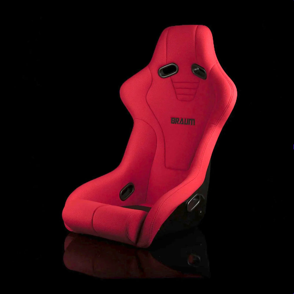 Braum Falcon-S Composite FRP Reclining Seats - Red W Black Stitching - BRR9R-RDBS