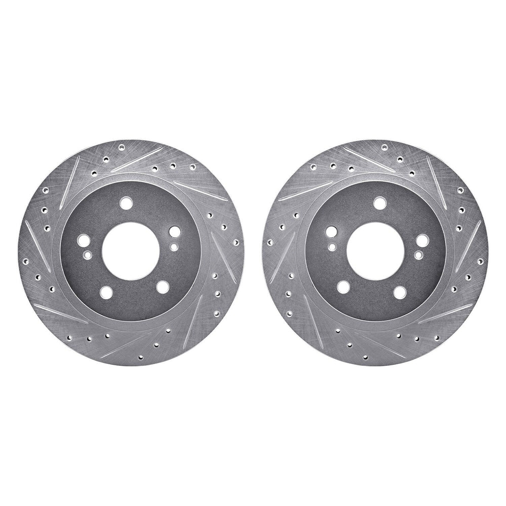 R1 11-22 Dodge Durango Rear Drilled & Slotted Silver Brake Rotor Set