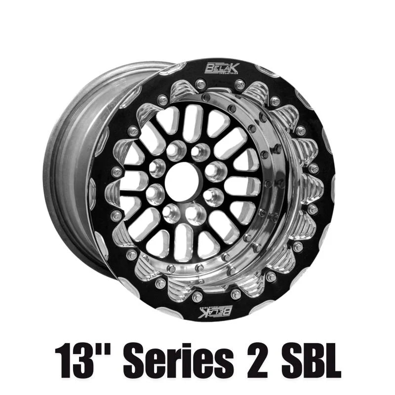 Belak 13x11 / 5in BS / 4x100 BP / High Pad / Series Twisted Wheel - Double Beadlock Billet