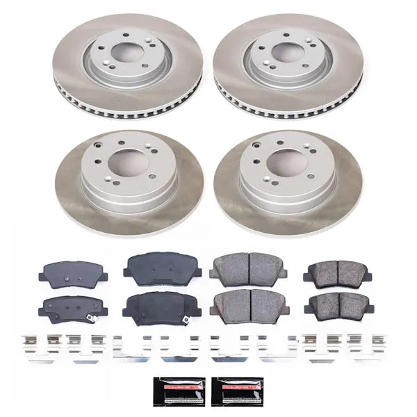 Power Stop 12-17 Hyundai Azera Front and Rear Semi-Coated Rotor Kit