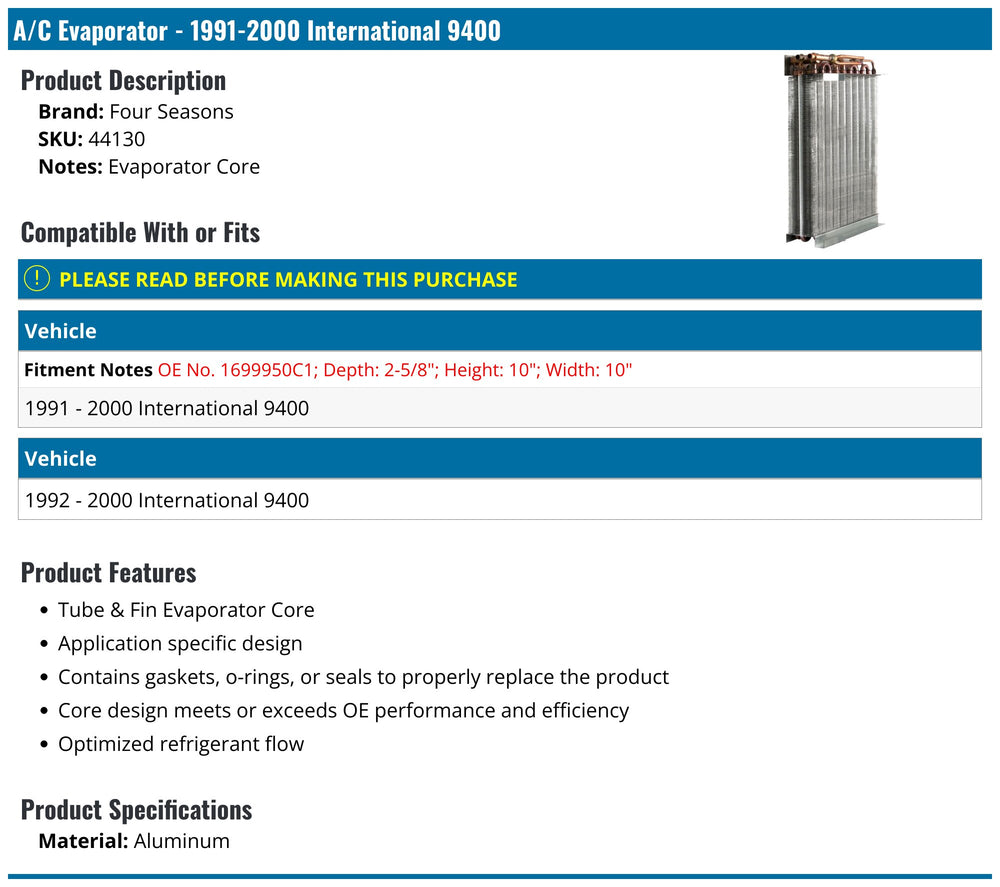EVAPORATOR CORE