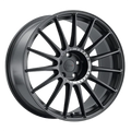 ~(21 lbs. 19X19X10)~ TSW PADDOCK 17x8.0 5/108 ET40 CB72.1 SEMI GLOSS BLACK W/MACHINED TINTED RING