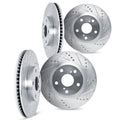DFC 21-26 Genesis G90 Front & Rear Drilled & Slotted Silver Rotors