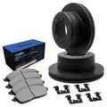 R1 Concepts Brake Rotors - Slotted - Black w/ Semi-Met Pads Hdw Fits Dodge B300