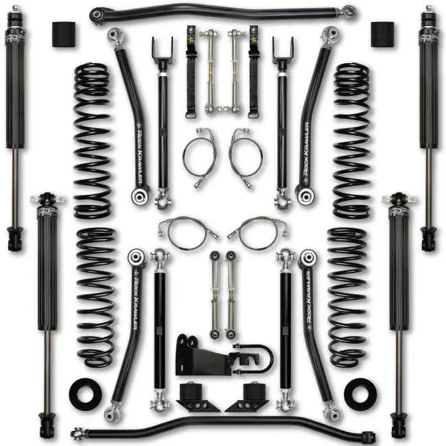~(209 lbs. 36X36X24)~ 2.5 Inch X Factor 1 Ton System 07-Present Wrangler JKU 4-Door Base System - No Shocks or Bump Stops