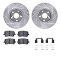 DFC 03-08 Pontiac Vibe Front Drilled & Slotted Silver Rotors with 5000 Advanced Pads w/Hardware