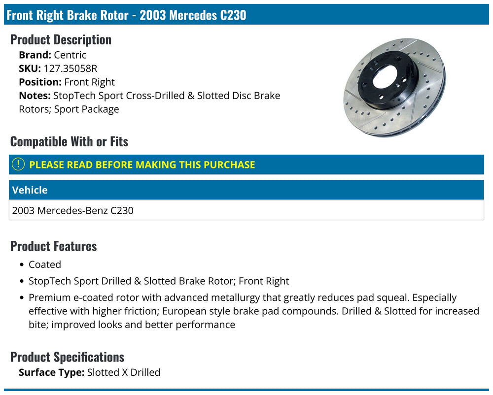 StopTech Slotted & Drilled Sport Brake Rotor
